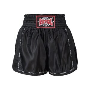 Royal šortai Muay Thai / Kickboxing Trunks - Mesh - Black/Black