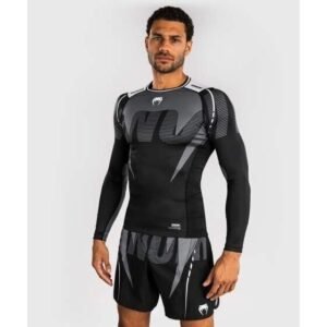 Venum Adrenaline marškinėliai ilgomis rankovėmis - Black/Silver Grey