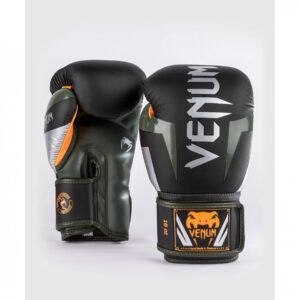Venum bokso pirštinės Elite - Black/Silver/Khaki